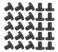 sourcing map 25 Pcs T Shaped Silicone Plug, Dia 6 mm/0.24 Inch Elastic Waterproof Silicone Plug Reusable Bottle Stopper Solid Sealing Round Hole Plug for Pipes Equipment, Black