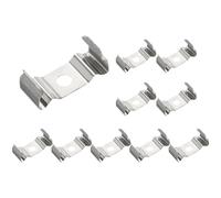 sourcing map 25 Pcs T5 U Clips Holder Bracket for LED Light Bulbs 1"x0.4"x0.35" One-Piece LED Fluorescent Tube Replacement Mounting Accessories with Screw for Lamp Holder Support Pipe, Silver