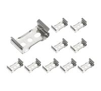 sourcing map 25 Pcs T8 Clips Bracket Hanger for LED Light Bulbs 1.1"x0.6"x0.4" One-Piece LED Fluorescent Tube Replacement Mounting Accessories with Screw for Lamp Holder Support Pipe, Silver