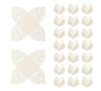 sourcing map 25 PCS Truffle Wrappers 4.3x4.3 Inch Square Cupcake Liners Baking Wrappers Hollow Out Paper Dessert Cups for Wedding Birthday Beige