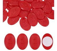sourcing map 25 Pcs Wax Seal Stickers, Self Adhesive Envelope Letter Seal Stickers with Rose Pattern for Holiday Party Wedding Invitations, Gift Packaging, Bright Red