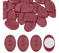 sourcing map 25 Pcs Wax Seal Stickers, Self Adhesive Envelope Letter Seal Stickers with Rose Pattern for Holiday Party Wedding Invitations, Gift Packaging, Dark Red