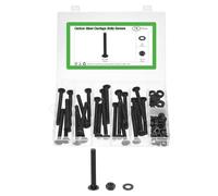 sourcing map 25 Set Carriage Bolts and Nuts Kit, 3/8"-16x4" Carbon Steel Round Head Square Neck Carriage Bolts Screws and Hex Nuts and Flat Washers - Black