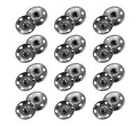 sourcing map 25 Sets Sewing Snap Buttons, 19mm Press Buttons Metal Snap Fasteners for Clothes DIY Crafts, Metallic Black
