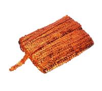 sourcing map 25 Yards 0.8 Inch Elastic Sequins Trim Flat Sequin Strip Paillette Fabric Ribbon for Crafts DIY Fringe Sewing Orange