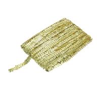 sourcing map 25 Yards 0.8 Inch Elastic Sequins Trim Flat Sequin Strip Paillette Fabric Ribbon for Crafts DIY Fringe Sewing Gold Tone