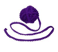 sourcing map 25 Yards Pom Pom Trim Ribbon, 0.5" Wide Deep Purple Pom Pom Ball Fringe Trim Sewing Fringe Fabric Trim Ribbon for DIY Crafts Curtain Clothes Pillow Home Decoration