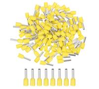 sourcing map 250 Pcs Insulated Ferrule Electrical Wire Connectors Wire Terminals Wire Crimp Connector Kit 14 AWG for Electrical Projects Industrial Chemical Industry, Yellow