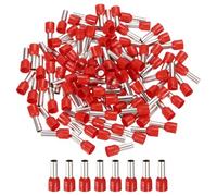 sourcing map 250 Pcs Insulated Ferrule Electrical Wire Connectors Wire Terminals Wire Crimp Connector Kit 8 AWG for Electrical Projects Industrial Chemical Industry, Red