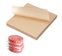 sourcing map 250 Pcs Unbleached Parchment Paper Baking Sheets Squares, 4.7 Inch Hamburger Patty Paper, for Baking Grilling or Meat Storage, Wood Color