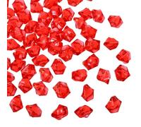 sourcing map 2500pcs Fake Ice Rocks Acrylic Pale Red Crystals Gems Stones Dazzling Crushed Ice Sparkling Fake Diamonds for Vase Fillers