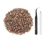 sourcing map 2500pcs Flatback Rhinestones Resin, SS20 5mm Resin Rhinestones Bulk Round Shine Gems with Pickup Tools for DIY Nail Art Tumblers Mugs Clothes, Rose Gold