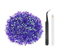 sourcing map 2500pcs Flatback Rhinestones Resin, SS20 5mm Resin Rhinestones Bulk Round Shine Gems with Pickup Tools for DIY Nail Art Tumblers Mugs Clothes, Deep Purple