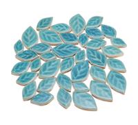 sourcing map 250g/0.55 lbs Flower Ceramics Mosaic Tiles, 2.5-4 cm Bulk Stained Ceramic Mosaic Pieces Stones Mosaic Kits for DIY Art Crafts, Handmade Art Craft Projects Home Decor, Green