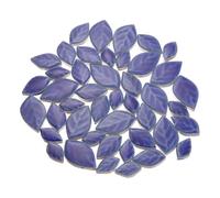 sourcing map 250g/0.55 lbs Flower Ceramics Mosaic Tiles, 2.5-4 cm Bulk Stained Ceramic Mosaic Pieces Stones Mosaic Kits for DIY Art Crafts, Handmade Art Craft Projects Home Decor, Dark Blue
