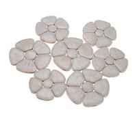 sourcing map 250g/0.55 lbs Flower Ceramics Mosaic Tiles, 3.5-6 cm Bulk Stained Ceramic Mosaic Pieces Stones Mosaic Kits for DIY Art Crafts, Handmade Art Craft Projects Home Decor, White