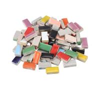 sourcing map 250g Ceramic Mosaic Tiles for Crafts Bulk, Rectangle Mixed Color Ceramic Tile for Mosaic Kits Garden Stepping Stone Cup Mat