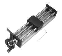sourcing map 250mm Effective Stroke Length Manual Sliding Table, Double Optical Axis Slide Rail, Acme Thread TR12X8, 12mm Diameter 4mm Pitch, 1 Start, Moved 4mm/Cycle, for CNC Machine