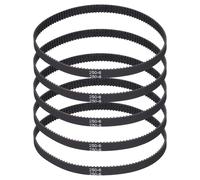 sourcing map 250mm GT-2 Timing Belt, 5pcs 6mm Width 2mm Pitch 3D Printing GT-2 Timing Belt Closed Loop Rubber, Black
