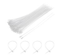 sourcing map 250Pcs 300mm/12 48 Lbs Mount Head Cable Zip Ties Self-Locking Long Nylon Cable Tie 4.8mm/3/16 Wraps for Cord Management, White