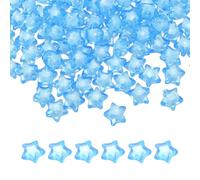sourcing map 250pcs Acrylic Star Beads, 11mm Star-Shaped Pony Loose Spacer Beads for Friendship Bracelet Necklace Jewelry Making DIY Crafts Party Decoration Supplies, Sky Blue