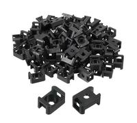 sourcing map 250pcs Cable Tie Base Saddle Type Mount Wire Holder, 15.3x10.2x6.9mm Wire Clips Organizer Holders Clamps for Electronic Wires Organized, Black 0.14" Dia