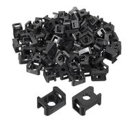 sourcing map 250pcs Cable Tie Base Saddle Type Mount Wire Holder, 15.3x10.2x6.9mm Wire Clips Organizer Holders Clamps for Electronic Wires Organized, Black 0.16" Dia