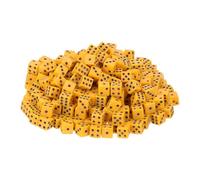 sourcing map 250Pcs Mini Dice, 8mm/0.31" Acrylic Tiny Six Side Game Dot Square Dice Bulk for Table Board Game Party Activities, Yellow/Black