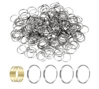 sourcing map 250pcs Mini Split Rings, 11mm 304 Stainless Steel Jump Ring Small Round Ring Clips Crystals Suncatcher for Fastening Chandelier Crystal Lamp Accessories, Silver