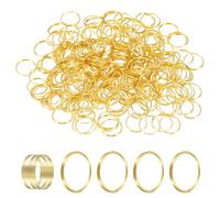 sourcing map 250pcs Mini Split Rings, 11mm 304 Stainless Steel Jump Ring Small Round Ring Clips Crystals Suncatcher for Fastening Chandelier Crystal Lamp Accessories, Gold