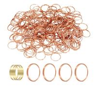 sourcing map 250pcs Mini Split Rings, 11mm 304 Stainless Steel Jump Ring Small Round Ring Clips Crystals Suncatcher for Fastening Chandelier Crystal Lamp Accessories, Rose Gold