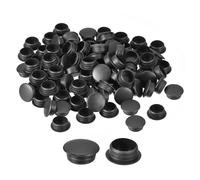 sourcing map 250Pcs Screw Hole Plugs, 12mm(15/32") Dia Plastic Snap in Locking Hole Covers Flush Type Caps for Furniture Cabinet Cupboard, Black
