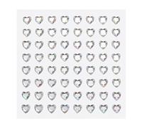 sourcing map 256 Pcs Heart Rhinestone 6mm Self Adhesive Gems Stickers Jewelry Stickers for Valentine Makeup, Arts & Crafts, DIY, Jewelry Making White
