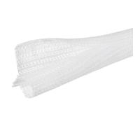 sourcing map 25ft - 3/4 Inch Expandable Braided Cable Sleeving, PET Cable Management Wire Sleeve Cord Protector, Wire Wrap Loom Tube for TV Computer Office Home Devices, White