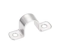 sourcing map 25mm(1") Rigid Pipe Strap, 2 Holes Tube Straps 304 Stainless Steel Tension Tube Clamp 4pcs