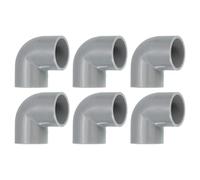 sourcing map 25mm 90 Degree Elbow, 6 Pcs PVC Pipe Fittings 2 Way Right Angle Elbow Side Outlet Adapter Coupling PVC Fitting Connectors for DIY Building Furniture, Grey
