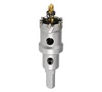 sourcing map 25mm Carbide Hole Cutter, Hole Saws for Stainless Steel Sheet Metal, Non-Slip Triangular Shank Limit Step, with Titanium Coated Center Drill