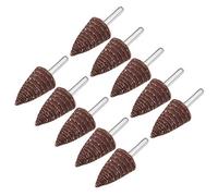 sourcing map 25mm Cone Shape Abrasive Flap Wheel 1/4" Shank for Deburring Sanding Polishing 120 Grits 10 Pcs