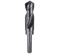 sourcing map 25mm Drill Bit 1/2" Reduced Shank 3-Flat 4241 High Speed Steel Nitriding Black 118° for Soft Materials Wood Plastic Iron Copper Aluminum