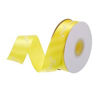 sourcing map 25mm Wide Satin Ribbon Just for You Personalized Grosgrain Valentine Ribbon 25 Yard for Gift Wrapping Cake Box Bows, Yellow