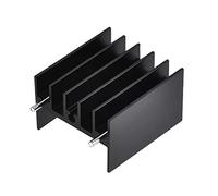 sourcing map 25mm x 23mm x 16mm TO-220 Aluminum Heatsink for Cooling MOSFET Transistor Diodes with 2 Support Pin Black 20pcs