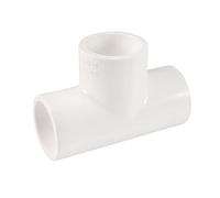 sourcing map 25mm x 25mm 3 Ways Metric T Shape Tee PVC-U Drainage Pipe Connector Fitting White