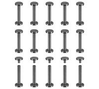 sourcing map 25Pack Brass Chicago Screws, 25x10mm Flat Head Screw Back Binding Post Nail Stud Rivets for DIY Leather Craft Belt Strap, Black