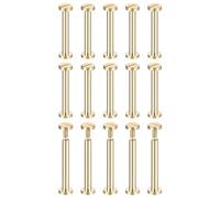 sourcing map 25Pack Brass Chicago Screws, 30x8mm Flat Head Screw Back Binding Post Nail Stud Rivets for DIY Leather Craft Belt Strap, Brass Tone