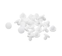 Sourcing Map 25pc Silicone Plugs - Round Snap-in Locking Hole Stoppers for 2.5-3mm Holes, Waterproof for Metal Tube & Furniture End Caps, White