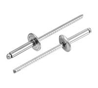 sourcing map 25Pcs 1/8"x1/2" 304 Stainless Steel Large Flange Round Head Rivets, Large Cap Open End Blind Rivets for Construction, Automotive Manufacturing, Aerospace, Shipbuilding (Silver)