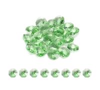 sourcing map 25Pcs 1 Hole Crystal Octagon Beads, 14mm K9 Glass Hanging Chandelier Beads Prisms Parts for Crystal Chandeliers Lamp Hanging Pendant Jewelry DIY Craft, Fruit Green