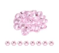 sourcing map 25Pcs 1 Hole Crystal Octagon Beads, 14mm K9 Glass Hanging Chandelier Beads Prisms Parts for Crystal Chandeliers Lamp Hanging Pendant Jewelry DIY Craft, Pink