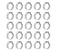 sourcing map 25Pcs 13.5-15.2mm Single Ear Hose Clamps 304 Stainless Steel Polished Stepless Hose Clamp for Automobile Pipe Connections Home Appliance Wiring and Pipes, Silver