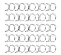 sourcing map 25Pcs 17mm/0.67inch Inner Dia Double Wire Spring Hose Clamp, Stainless Steel Adjustable Spring Clips for Hose Fuel Line Silicone Tube Water Pipe Air Pipe